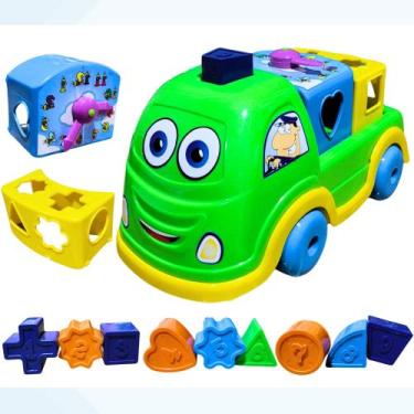 Imagem de Brinquedo Bebe 01 Ano Carrinho Menino Menina Peças Encaixar Cores Vibr