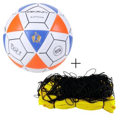 Imagem de Kit Bola De Futevôlei Penalty Altinha Oficial+Rede Futevôlei Master Rede Verão 9.5 M 2 Faixas-Masculino