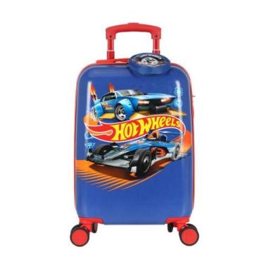Imagem de Mala Bordo Abs Infantil Viagens Hot Wheels 4 Rodinhas - ul