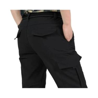 Imagem de Calças Cargo Camufladas Masculinas De Inverno Com Forro Duplo De Lã E 