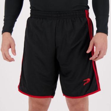 Imagem de Calção Placar Taruma Preto e Vermelho-Masculino