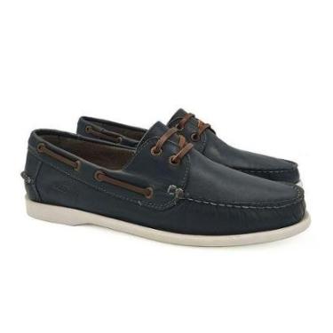 Imagem de Dockside Samello Sapato Deckshoes Gran Couro Legítimo Azul - Marinho-Masculino