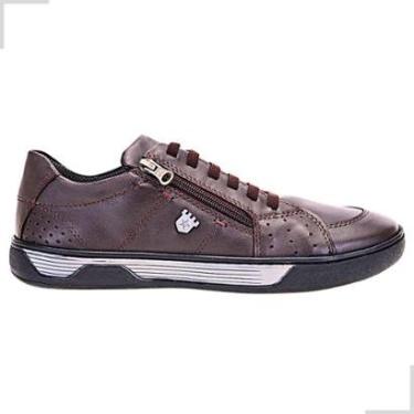 Imagem de Sapateais Masculino Zíper Cadarço Casual Social Couro Confortável 321-Masculino