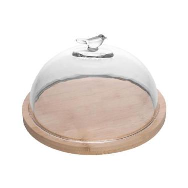 Imagem de Queijeira com Base em Bambu Wolff Bird com Tampa Vidro