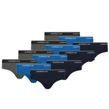 Imagem de 12 Cuecas Adulto Modelo Slip Com Elástico De 30 MM Básica Em Algodão S