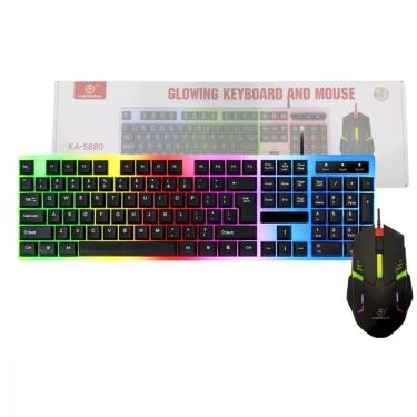 Imagem de Kit Teclado E Mouse Gamer Semi Mecânico Led Rgb