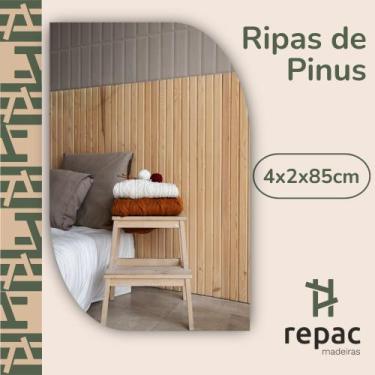 Imagem de Kit 10 Ripas de Pinus 4x2x85 cm Madeira para Decoração e Artesanato - 