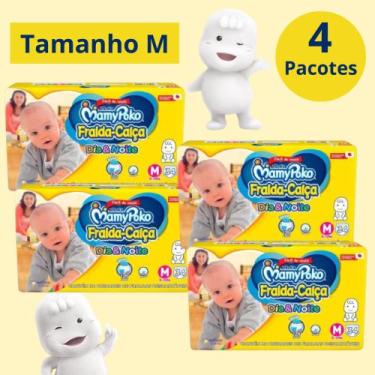 Imagem de Fralda Calça Mamypoko Dia e Noite Amarelo 4 Pacotes Tamanho M Com 34 U