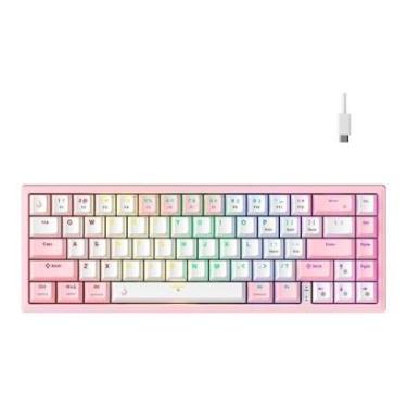 Imagem de Teclado Mecânico Gamer Rise Mode GM1 Pro White and Pink Switch Outemu Blue USB-C RM-TCM-GM1P-WPBLUE-Unissex