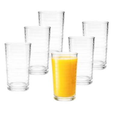 Imagem de Kit 6 Copos De Vidro Arizona Texturizado Transparente 350ml - CLICK HO