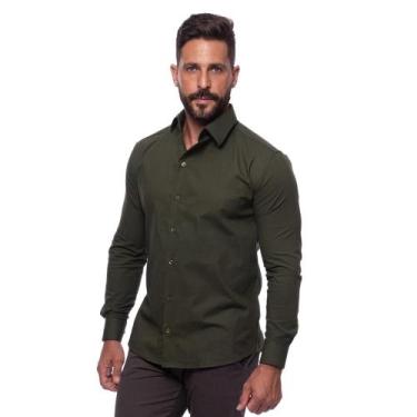 Imagem de Camisa Masculina Slim Manga Longa Lisa Acetinada Social - Teodoro, Ver