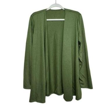 Imagem de Cardigan Casaco Feminino Basico Tricot Poliviscose Curto Aberto Plus Size Formitz-Feminino