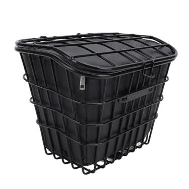 Imagem de Cesta de Bicicleta Dianteira Traseira, Cesta de Arame de Metal de Bicicleta Com Bolsa de Forro Removível, Suporte para Guiador de Bicicleta de Liberação Rápida, Cesta de