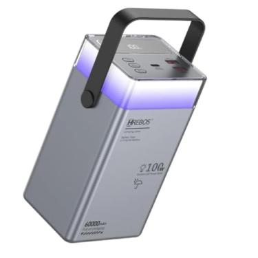 Imagem de Power Bank Portátil 60000mAh, 100W Turbo, Carregador para Múltiplos Dispositivos, Mini Starlink, Celular, Tablet, Caixa de Som