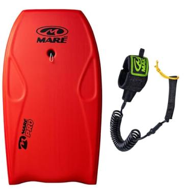 Imagem de Kit Prancha Bodyboard Semi Profissional Maré Pro 39' e Fundo Rigido com Leash Maré (Vermelha)