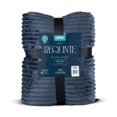 Imagem de Manta Microfibra Requinte Queen Canelada 220x240cm - Uzoo Manta Microfibra Flannel Requinte Queen Canelada 220x240cm Grafite