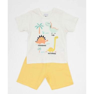 Imagem de Conjunto Infantil Estampa Dissauro MR Tam 1 a 3, Bege, Amarelo, 1