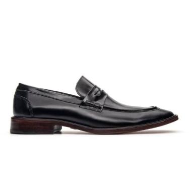 Imagem de Sapato Social Loafer Comfort Solado Couro 7502 - Romano, Preto, 41