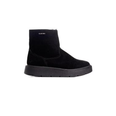 Imagem de Bota Cano Médio Quiz Forrada Pelinho Preto, 37