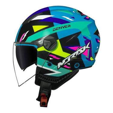 Imagem de Capacete Norisk Aberto Orion SV Denver Verde Água Brilhante, 56, Preto