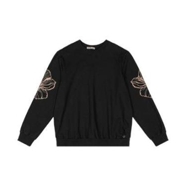 Imagem de Moletom Feminino Plus Size Secret Glam Preto-Feminino