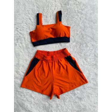 Imagem de Conjunto Fitness Short e Top bojo Removivel Roupa Academia - PIJAMAS V