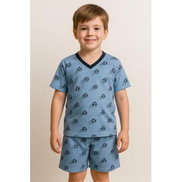 Imagem de Pijama Infantil Menino Manga curta e short Estampado dinossauro - PIJA