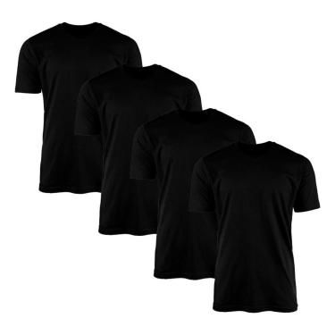 Imagem de Kit 4 Camisetas Masculina Lisa Básica 100% Algodão-Masculino