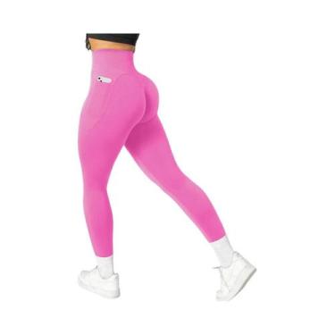 Imagem de Calças De Yoga Sem Costura De Cintura Alta Com Efeito Levanta Bumbum, 