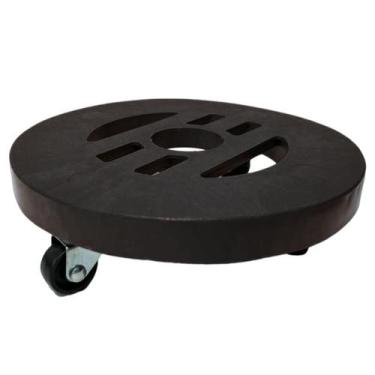 Imagem de Suporte Para Vaso de Planta com Rodinhas Preta 24cm - NEWTEC, Preto