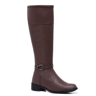 Imagem de Bota Montaria Feminina  Cano Alto Longo Salto Casual Country - Nobreza