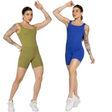 Imagem de KIT 2 Macaquinho Smart Serra e Mar Decote Em U Roupa Para Treino Academia Moda Fitness...