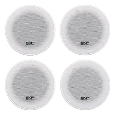 Imagem de Kit 4 Arandelas Redondas Para Som Ambiente Com Bluetooth 1 Ativa 3 Pas
