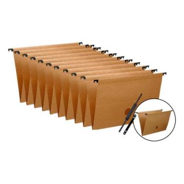 Imagem de Kit 200 Pasta Suspensa Kraft Com Grampo Para Arquivo Dello - Delo