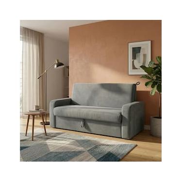 Imagem de Sofá-Cama com Baú Matrix Motta 2 Lugares Suede com Abertura Frontal Cinza