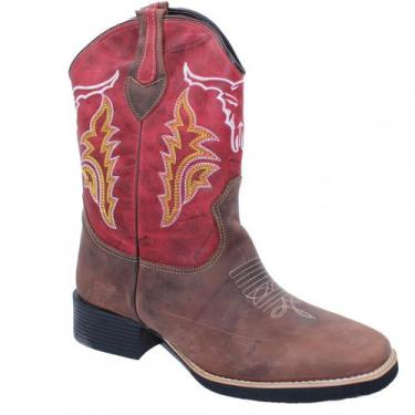 Imagem de Bota Texana Passo Livre Masculina, Crazy cafe, Vermelho, 40