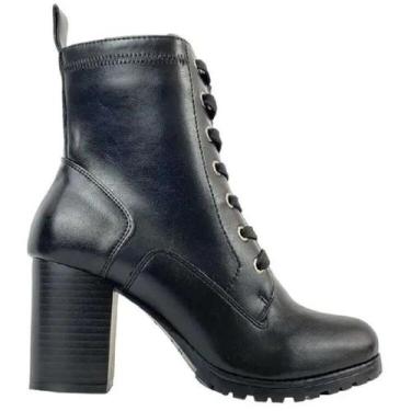 Imagem de Bota Cano Curto Mooncity Salto Alto Feminino - Preto, 36
