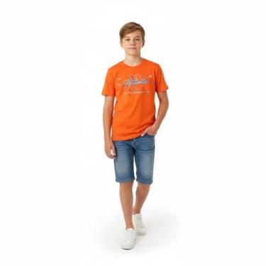 Imagem de Camiseta Juvenil Menino Estampada Arrumadinhos, Laranja, 10