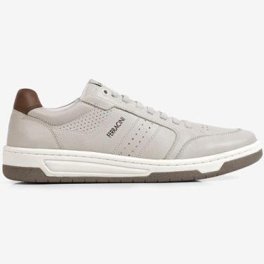 Imagem de Sapatênis Couro Ferracini Vox 8057 617B Cinza Masculino, 42