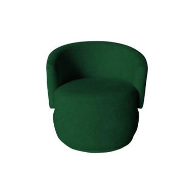 Imagem de Poltrona Decorativa Beatriz Orgânica Bouclé Verde - Mazzero Decor