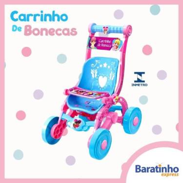 Imagem de Carrinho de Bonecas Infantil Rosa Para Passeio Menina 60cm - Líder Bri