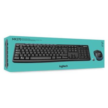 Imagem de Kit Teclado E Mouse Logitech Mk270 Sem Fio Usb Abnt2 Preto 920-004433