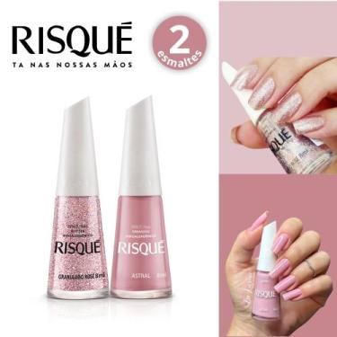 Imagem de Kit 6 Esmalte Risqué Cremoso Tons Rosas e Marrom nude Esmaltes Atacado