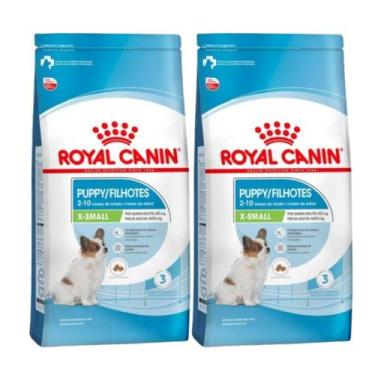 Imagem de Kit 2 Ração Royal Canin X-Small Junior Cães Filhotes - 2.5Kg