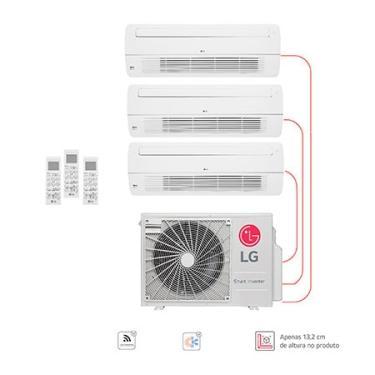Imagem de Ar condicionado Multi Split Inverter 3 ambientes ( 1via 2X 9.000BTUS, 1X 12.000BTUs) Quente/Frio WiFi integrado - E3Q2103.OBS