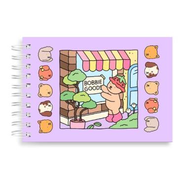 Imagem de Livro Colorir Bobbie Goods Lilás 50 Folhas 180g Capa Dura Fofo + Aceta