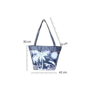 Imagem de Bolsa Grande Praia Verão Impermeável Zíper Bolsinha Piscina - Giovanna