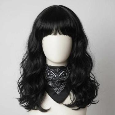 Imagem de Peruca Longa Ondulada E Lenço Bandana Country Rock Cantora Artista - 2