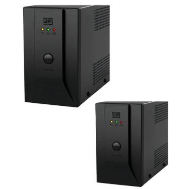 Imagem de 2 Nobreak Home Weg 600va 300w Bivolt Preto 6 tomadas