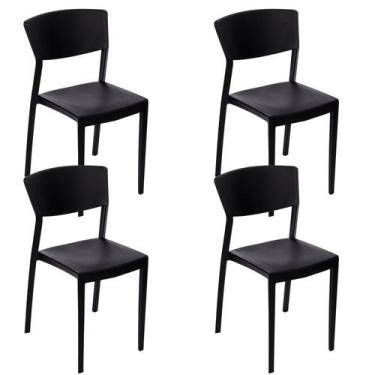 Imagem de Conjunto com 4 Cadeiras para Jardim Oui Preto - Im In Home